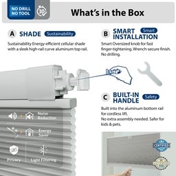 Alternate image for EZGrip No Drill Light Filtering Cordless Top-Down/Bottom-Up Cellular Shades