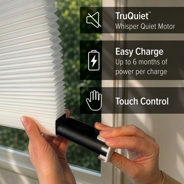 Alternate image for Motorized Cellular Shade with Removable Bottom Rail Battery