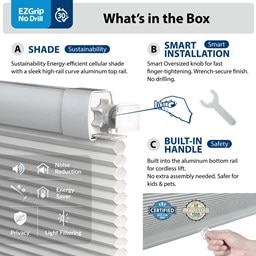 Alternate image for EZGrip No Drill Blackout Cordless Cellular Shades