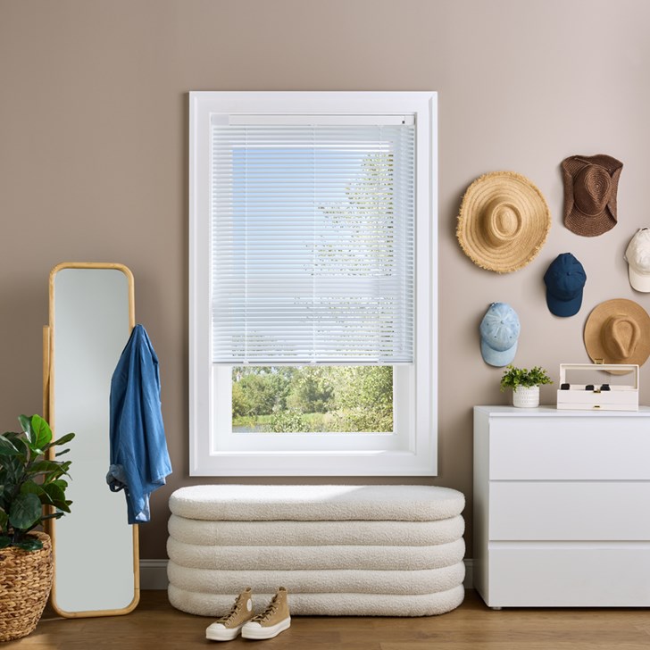 Color: White B25103; Installation: No Drill; Lift: Cordless