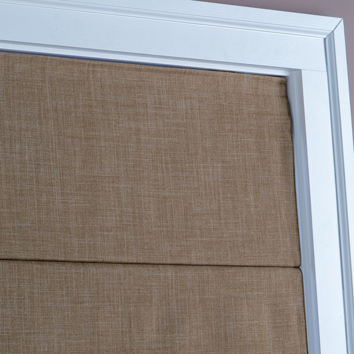 Color: Surrey Cork AA0306F0233; Lift: Continuous Corded Loop Black Plastic; Fold Style: Plain Fold with Seams; Liner: Blackout