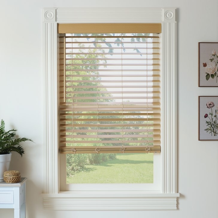 Color: Woodgrains Natural; Fold Style: N/A; Lift: Cordless