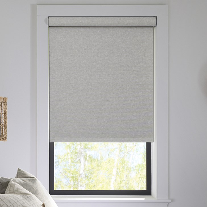 Color: Boulevard Driftwood; Headrail: Cassette Valance; Bottom Rail: Heat Sealed