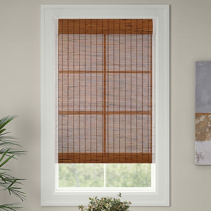 Color: Malay Umber E394; Lift: Cordless; Light Control: Light-Filtering (No Liner); Headrail: Flat; Edge Binding: 2 Inch White