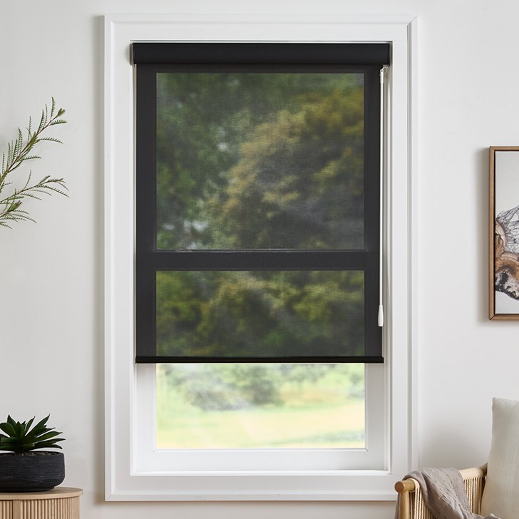 Color: Cannes 5% Mink; Lift: Motorized Wand; Headrail: Cassette Valance; Bottom Rail: External Bottom Bar