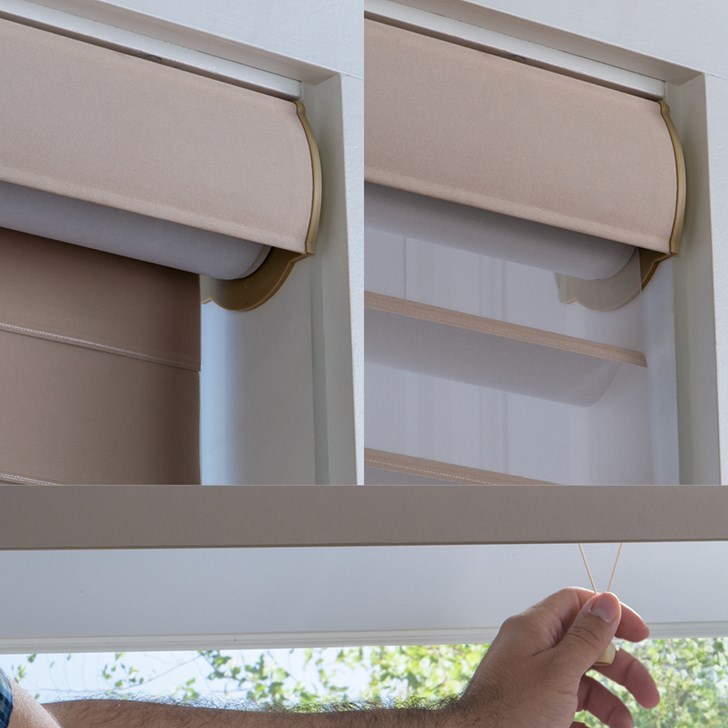 Color: Straw S70PN414D; Lift: Cordless; Valance: Fabric Wrapped Round Cassette