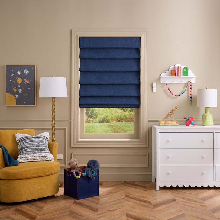 Color: Alba Knight BC FRS-009; Lift: Motorized; Control: Multi Channel Wall Switch; Fold Style: Hobbled; Liner: Ivory Blackout; Valance: 6 In Fabric